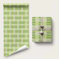 Aloha Hawaii Pakalana Pikake Lei Wrapping Paper Palaka Inspired Hawaiian-plaid Pastel Green LT14 58" × 23" Green - Polynesian Pride