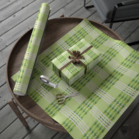 Aloha Hawaii Pakalana Pikake Lei Wrapping Paper Palaka Inspired Hawaiian-plaid Pastel Green LT14 - Polynesian Pride