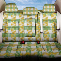 Aloha Hawaii Ilima Maile Lei Back Car Seat Cover Palaka Inspired Hawaiian-plaid White