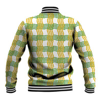 Aloha Hawaii Ilima Maile Lei Baseball Jacket Palaka Inspired Hawaiian-plaid White LT14 - Polynesian Pride