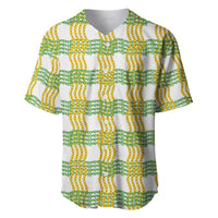 Aloha Hawaii Ilima Maile Lei Baseball Jersey Palaka Inspired Hawaiian-plaid White LT14 White - Polynesian Pride