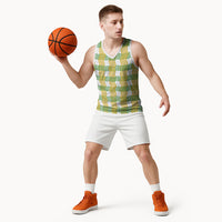 Aloha Hawaii Ilima Maile Lei Basketball Jersey Palaka Inspired Hawaiian-plaid White LT14 - Polynesian Pride