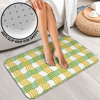 Aloha Hawaii Ilima Maile Lei Bathroom Set Palaka Inspired Hawaiian-plaid White