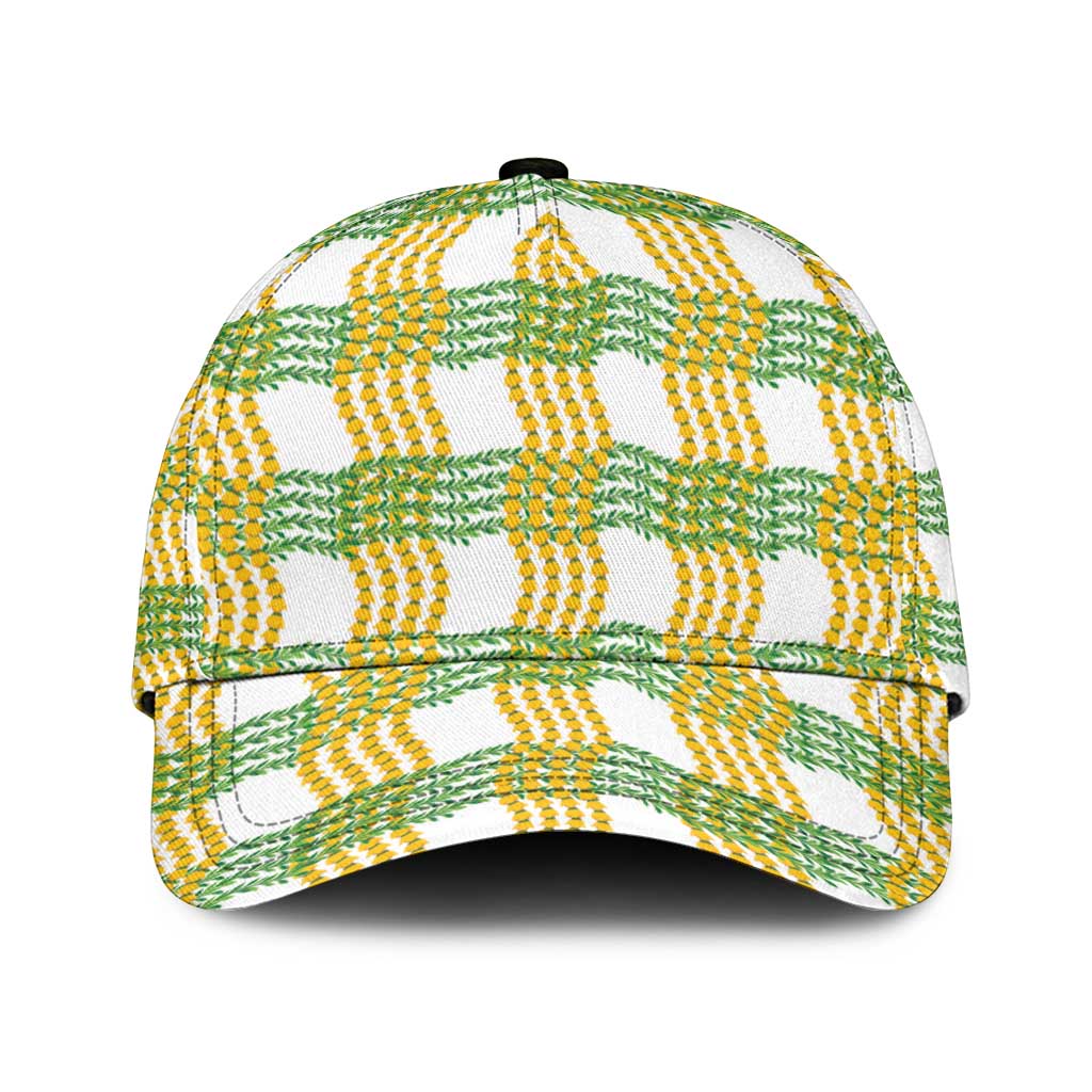 Aloha Hawaii Ilima Maile Lei Classic Cap Palaka Inspired Hawaiian-plaid White LT14 Universal Fit White - Polynesian Pride