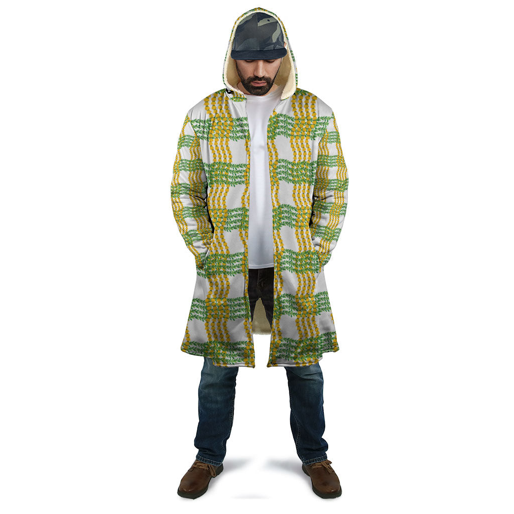 Aloha Hawaii Ilima Maile Lei Cloak Palaka Inspired Hawaiian-plaid White LT14 - Polynesian Pride