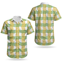 Aloha Hawaii Ilima Maile Lei Couples Matching Puletasi and Hawaiian Shirt Palaka Inspired Hawaiian-plaid White LT14 - Polynesian Pride