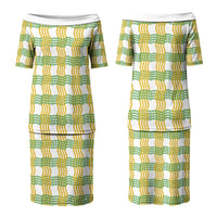 Aloha Hawaii Ilima Maile Lei Couples Matching Puletasi and Hawaiian Shirt Palaka Inspired Hawaiian-plaid White LT14 - Polynesian Pride