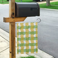 Aloha Hawaii Ilima Maile Lei Garden Flag Palaka Inspired Hawaiian-plaid White