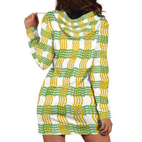 Aloha Hawaii Ilima Maile Lei Hoodie Dress Palaka Inspired Hawaiian-plaid White LT14 - Polynesian Pride