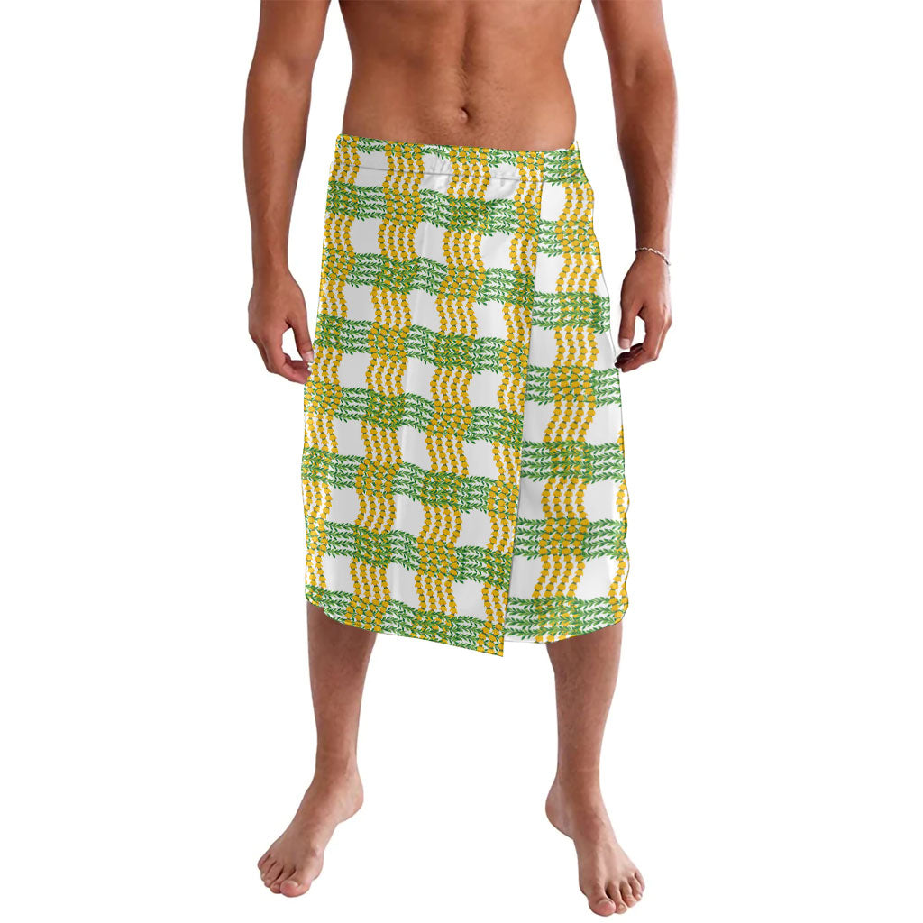 Aloha Hawaii Ilima Maile Lei Lavalava Palaka Inspired Hawaiian-plaid White LT14 White - Polynesian Pride