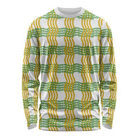 Aloha Hawaii Ilima Maile Lei Long Sleeve Shirt Palaka Inspired Hawaiian-plaid White LT14 Unisex White - Polynesian Pride