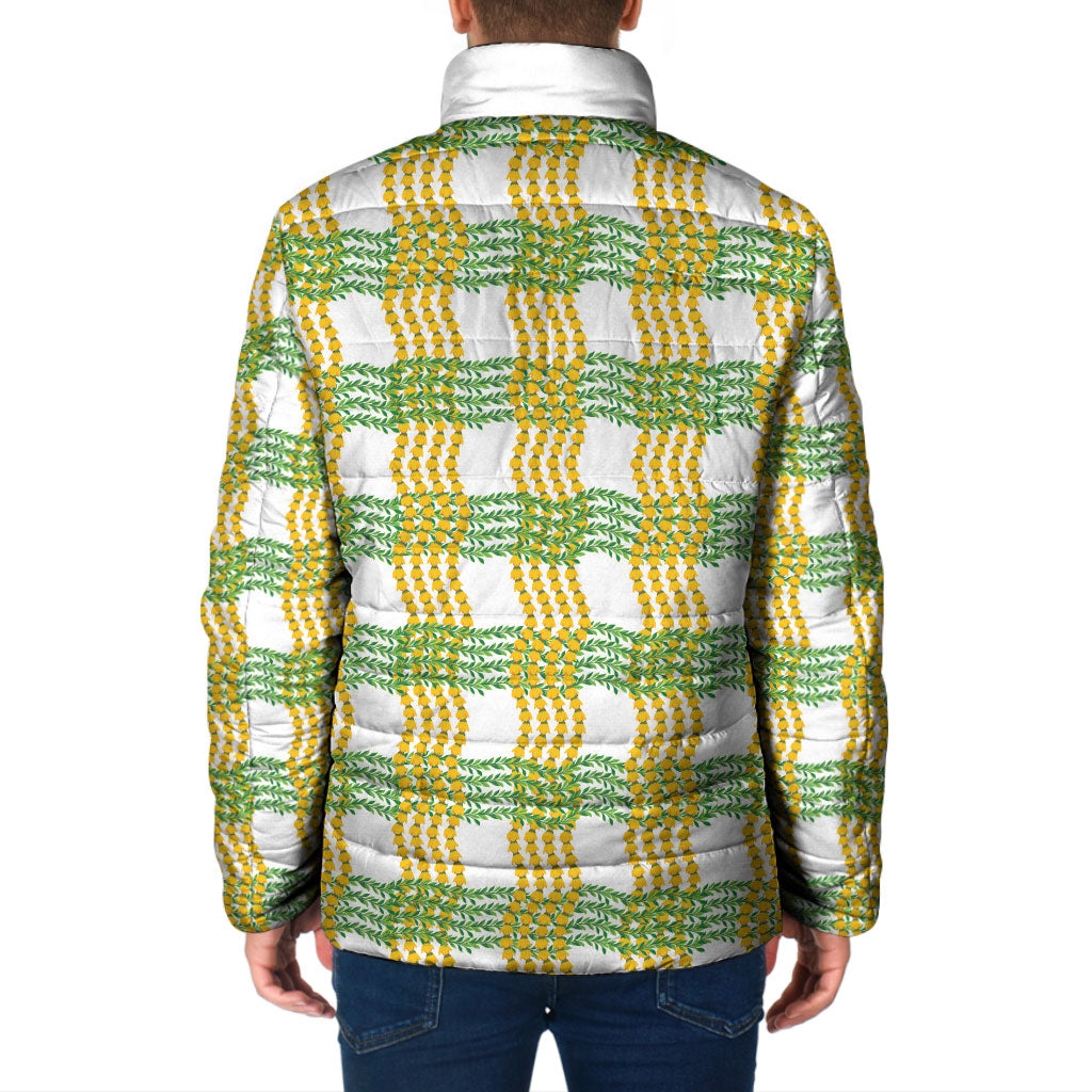 Aloha Hawaii Ilima Maile Lei Padded Jacket Palaka Inspired Hawaiian-plaid White LT14 - Polynesian Pride