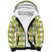 Aloha Hawaii Ilima Maile Lei Sherpa Hoodie Palaka Inspired Hawaiian-plaid White LT14 Unisex White - Polynesian Pride