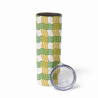 Aloha Hawaii Ilima Maile Lei Skinny Tumbler Palaka Inspired Hawaiian-plaid White LT14 - Polynesian Pride
