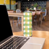 Aloha Hawaii Ilima Maile Lei Skinny Tumbler Palaka Inspired Hawaiian-plaid White LT14 - Polynesian Pride