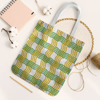 Aloha Hawaii Ilima Maile Lei Tote Bag Palaka Inspired Hawaiian-plaid White