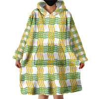 Aloha Hawaii Ilima Maile Lei Wearable Blanket Hoodie Palaka Inspired Hawaiian-plaid White LT14 - Polynesian Pride