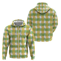 Aloha Hawaii Ilima Maile Lei Zip Hoodie Palaka Inspired Hawaiian-plaid White LT14 - Polynesian Pride