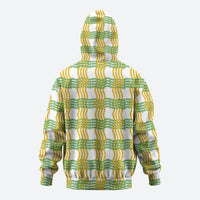 Aloha Hawaii Ilima Maile Lei Zip Hoodie Palaka Inspired Hawaiian-plaid White LT14 - Polynesian Pride