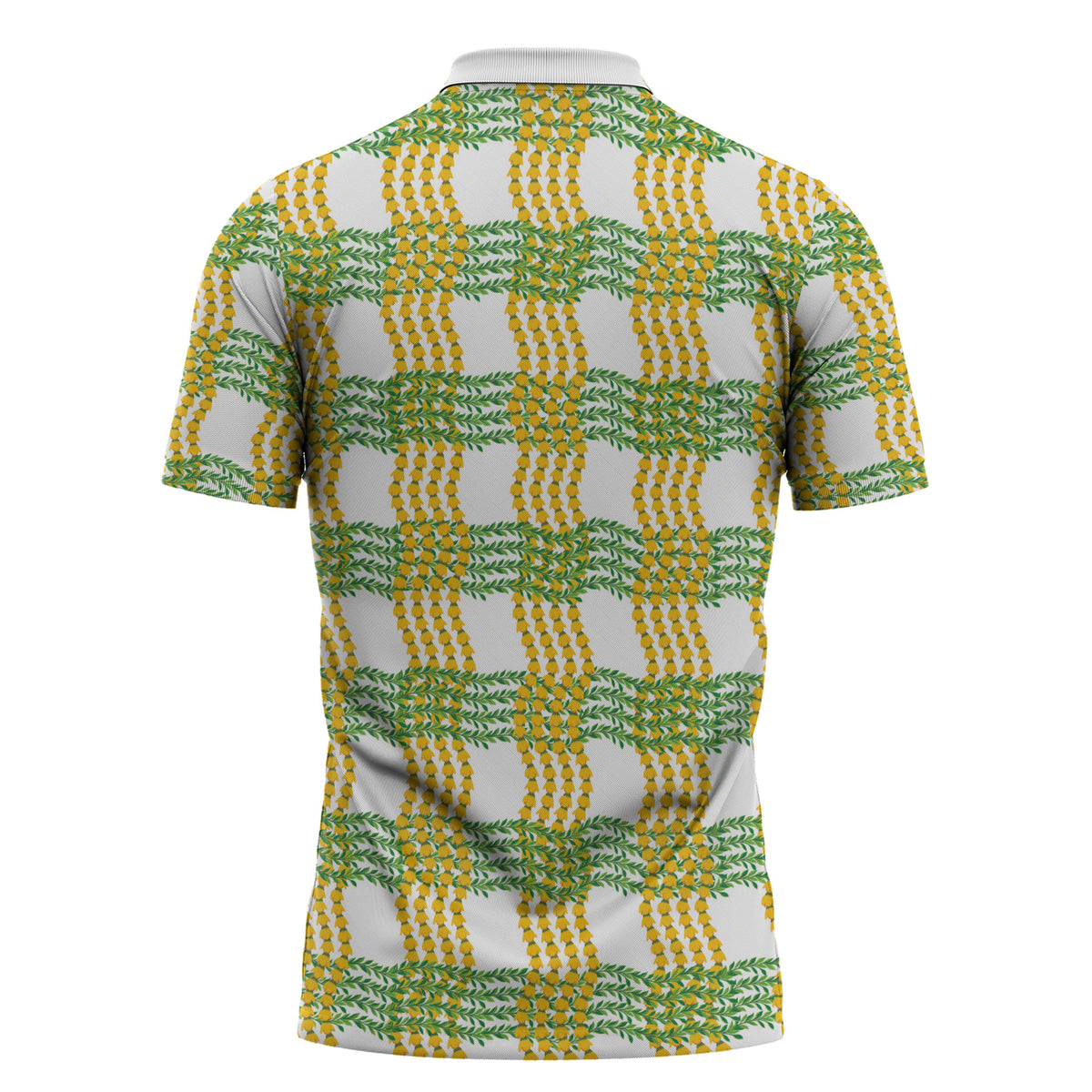 Aloha Hawaii Ilima Maile Lei Zipper Polo Shirt Palaka Inspired Hawaiian-plaid White LT14 - Polynesian Pride