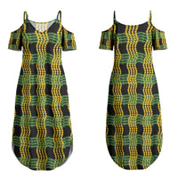 Aloha Hawaii Ilima Maile Lei Couples Matching Summer Maxi Dress and Long Sleeve Button Shirt Palaka Inspired Hawaiian-plaid Black LT14 - Polynesian Pride