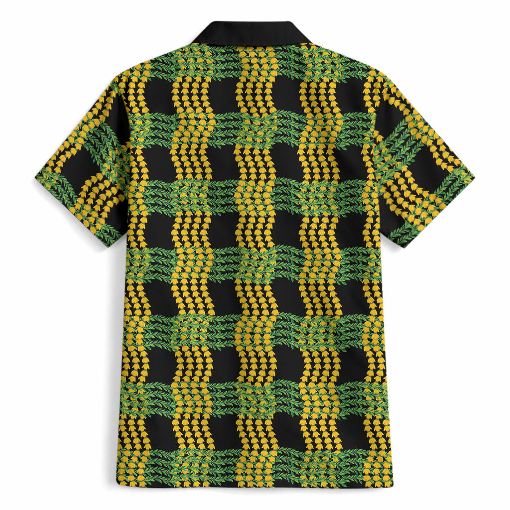 Aloha Hawaii Ilima Maile Lei Hawaiian Shirt Palaka Inspired Hawaiian-plaid Black LT14 - Polynesian Pride
