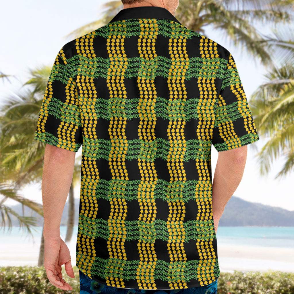 Aloha Hawaii Ilima Maile Lei Hawaiian Shirt Palaka Inspired Hawaiian-plaid Black LT14 - Polynesian Pride