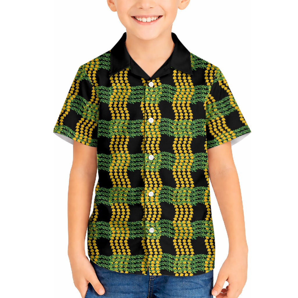 Aloha Hawaii Ilima Maile Lei Hawaiian Shirt Palaka Inspired Hawaiian-plaid Black LT14 - Polynesian Pride