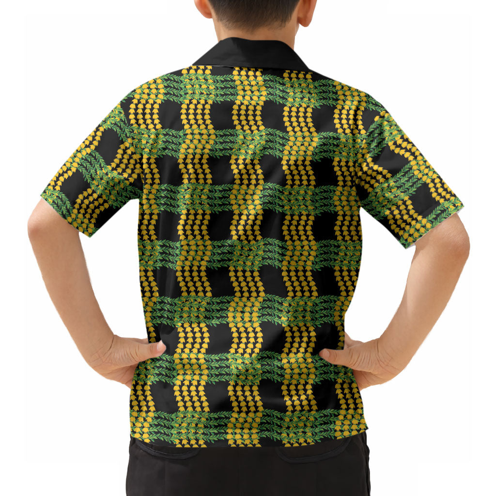 Aloha Hawaii Ilima Maile Lei Hawaiian Shirt Palaka Inspired Hawaiian-plaid Black LT14 - Polynesian Pride
