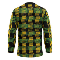 Aloha Hawaii Ilima Maile Lei Hockey Jersey Palaka Inspired Hawaiian-plaid Black LT14 - Polynesian Pride