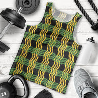 Aloha Hawaii Ilima Maile Lei Men Tank Top Palaka Inspired Hawaiian-plaid Black LT14 - Polynesian Pride