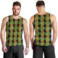 Aloha Hawaii Ilima Maile Lei Men Tank Top Palaka Inspired Hawaiian-plaid Black LT14 - Polynesian Pride