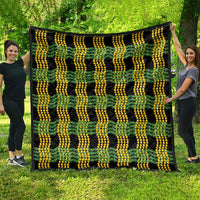 Aloha Hawaii Ilima Maile Lei Quilt Palaka Inspired Hawaiian-plaid Black