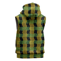 Aloha Hawaii Ilima Maile Lei Sleeveless Zip Hoodie Palaka Inspired Hawaiian-plaid Black LT14 - Polynesian Pride