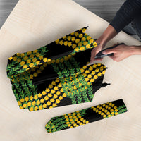 Aloha Hawaii Ilima Maile Lei Umbrella Palaka Inspired Hawaiian-plaid Black LT14 - Polynesian Pride