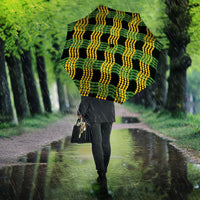 Aloha Hawaii Ilima Maile Lei Umbrella Palaka Inspired Hawaiian-plaid Black LT14 - Polynesian Pride