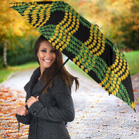 Aloha Hawaii Ilima Maile Lei Umbrella Palaka Inspired Hawaiian-plaid Black LT14 - Polynesian Pride
