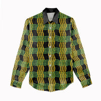 Aloha Hawaii Ilima Maile Lei Women Casual Shirt Palaka Inspired Hawaiian-plaid Black LT14 - Polynesian Pride