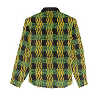 Aloha Hawaii Ilima Maile Lei Women Casual Shirt Palaka Inspired Hawaiian-plaid Black LT14 - Polynesian Pride