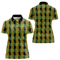 Aloha Hawaii Ilima Maile Lei Women Polo Shirt Palaka Inspired Hawaiian-plaid Black LT14 - Polynesian Pride