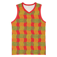 Aloha Hawaii Ilima Maile Lei Basketball Jersey Palaka Inspired Hawaiian-plaid Red LT14 Unisex Red - Polynesian Pride