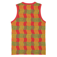Aloha Hawaii Ilima Maile Lei Basketball Jersey Palaka Inspired Hawaiian-plaid Red LT14 - Polynesian Pride