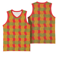 Aloha Hawaii Ilima Maile Lei Basketball Jersey Palaka Inspired Hawaiian-plaid Red LT14 - Polynesian Pride