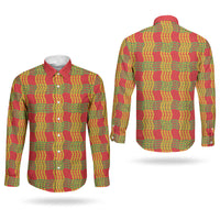 Aloha Hawaii Ilima Maile Lei Couples Matching Off Shoulder Short Dress and Long Sleeve Button Shirt Palaka Inspired Hawaiian-plaid Red LT14 - Polynesian Pride