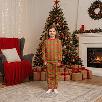 Aloha Hawaii Ilima Maile Lei Christmas Pajama Set Palaka Inspired Hawaiian-plaid Red LT14 Kid Red - Polynesian Pride