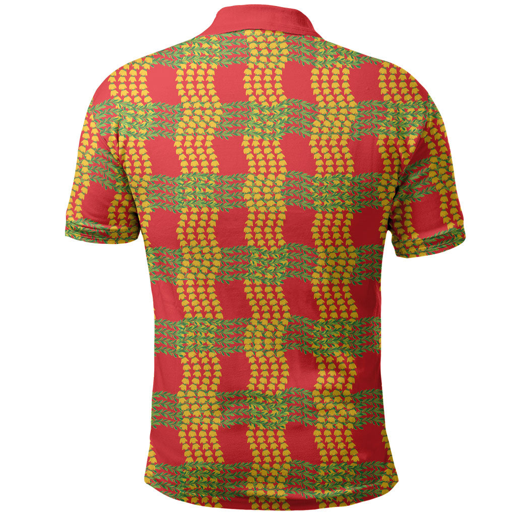 Aloha Hawaii Ilima Maile Lei Polo Shirt Palaka Inspired Hawaiian-plaid Red LT14 - Polynesian Pride