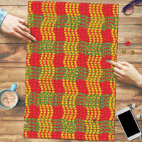 Aloha Hawaii Ilima Maile Lei Puzzle Palaka Inspired Hawaiian-plaid Red LT14 Red - Polynesian Pride