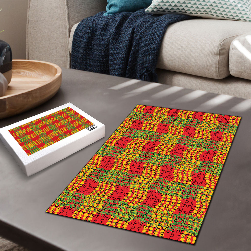 Aloha Hawaii Ilima Maile Lei Puzzle Palaka Inspired Hawaiian-plaid Red LT14 - Polynesian Pride