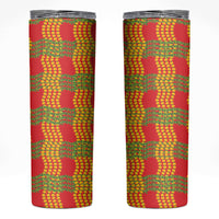 Aloha Hawaii Ilima Maile Lei Skinny Tumbler Palaka Inspired Hawaiian-plaid Red LT14 Red - Polynesian Pride