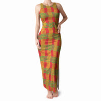 Aloha Hawaii Ilima Maile Lei Tank Maxi Dress Palaka Inspired Hawaiian-plaid Red LT14 Women Red - Polynesian Pride